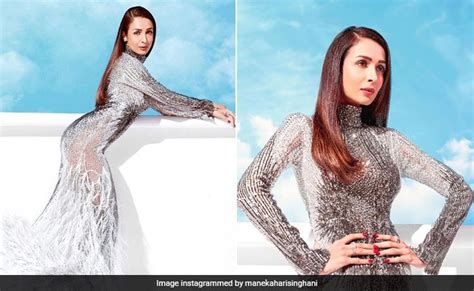 सिल्वर ब्लैकिश गाउन में नजर आईं मलाइका अरोड़ा, देखें ये शानदार Pics ...