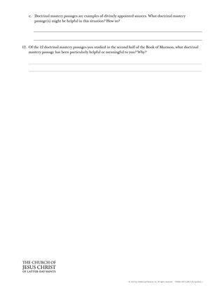 Doctrinal Mastery: Assessment 2: Alma – Moroni