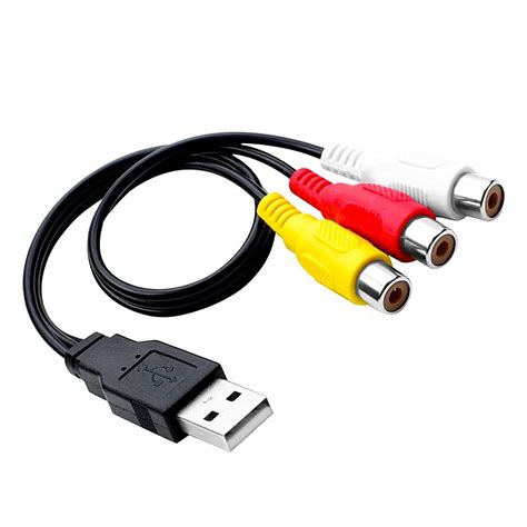 Buy RCA to USB Cable, USB to 3 RCA Cable, USB A 2.0 Male to 3 RCA ...