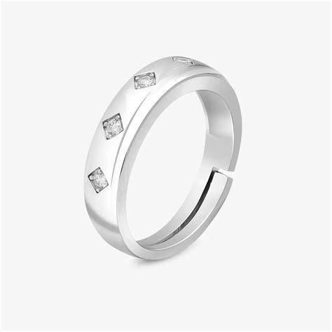 Silver CZ Band Ring for Men