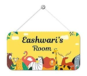 ARTBUG Customizable Name Door Name Plate for Kids Room, Wall Hanging ...