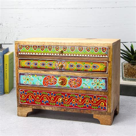 Creative Handicrafts Hand-Painted Rajasthani Art Storage Box, Utility ...