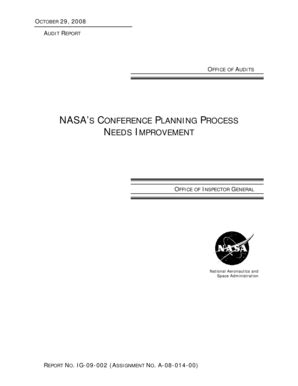 Fillable Online oig nasa IG-09-002 - NASA's Conference Planning Process ...