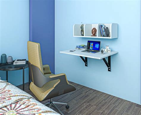 Captiver Edeneraa Engineered Wood Wall Mounted Large Study Table Desk ...