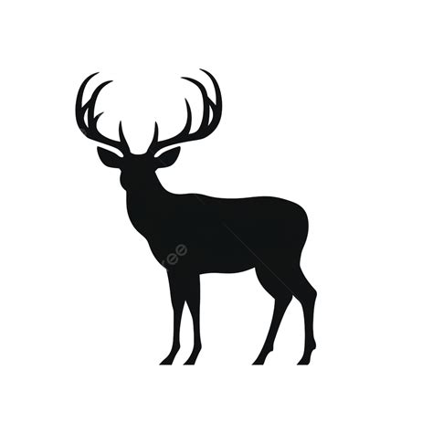 Black Silhouette Deer Isolated On White Christmas Deer Silhouette, Elk, Deer Horn, Deer ...