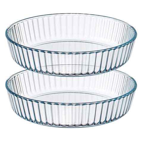 Amazon.com: Domensi 2 Pcs Glass Pie Dish for Baking 10.3 Inch Clear ...