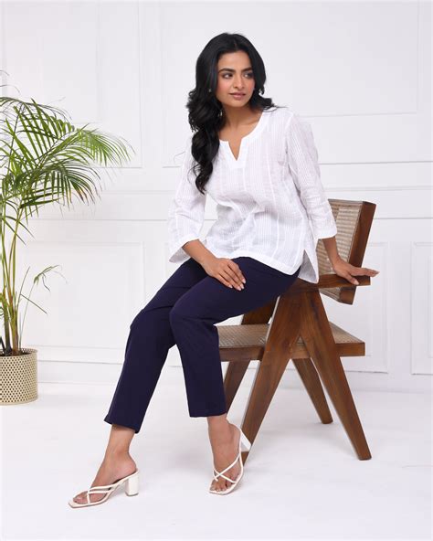 Navy Blue Cotton Pants