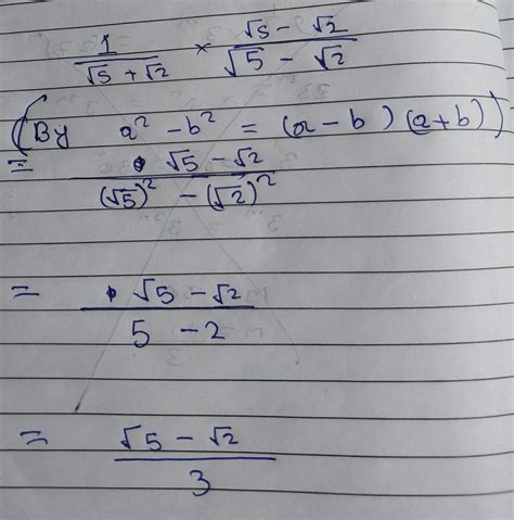 Rationalise the denominators of the following: c. 1/root 5+root 2 ...