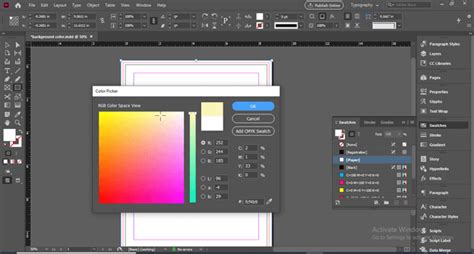 Image result for InDesign Paper Color