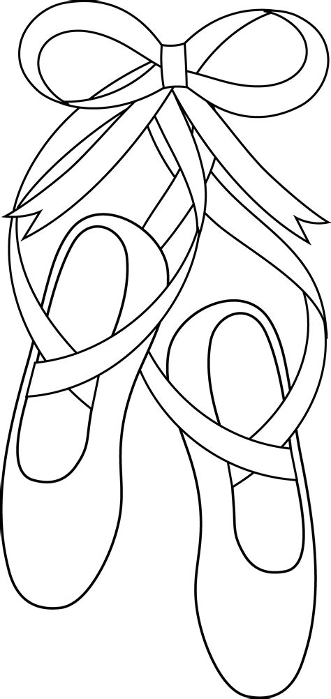 Ballet Slippers Line Art - Free Clip Art | Ballet crafts, Ballerina art ...