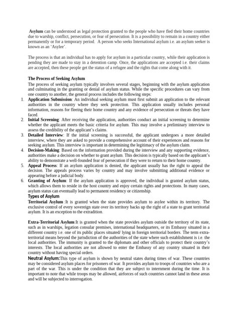 Image result for Asylum Paper Sample