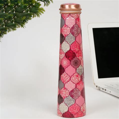 EK by Ektaa Kapoor - Printed Pure Copper Water Bottle, Multicolor, 1L ...