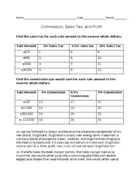 Image result for Commission Math Problems