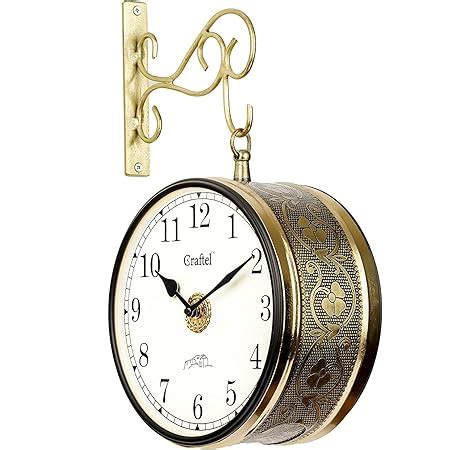 Buy CRAFTEL Metal Analog Double Sided Vintage Station Wall Clock with ...