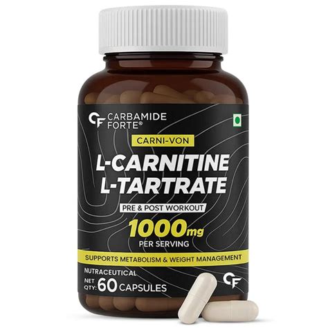 Buy Carbamide Forte L-Carnitine + L-Tartrate Capsules - 60 Tablets ...