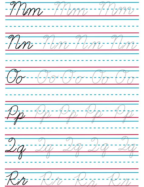 Cursive Alphabet Chart Printable (Free Template)