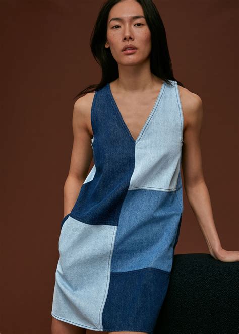 Denim Patchwork Denim Dress | WHISTLES | Whistles UK