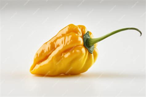 Premium Photo | Yellow hot chili pepper on white background