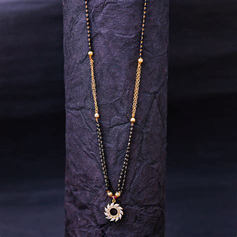 Sukkhi Gold Plated Golden Black Beads Long Mangalsutra Pendant for Wom ...
