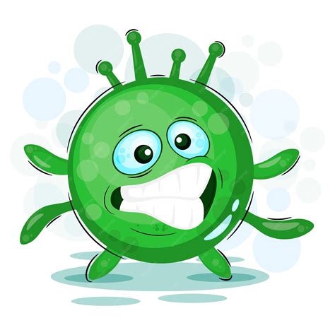 Funny angry bacteria | Premium Vector