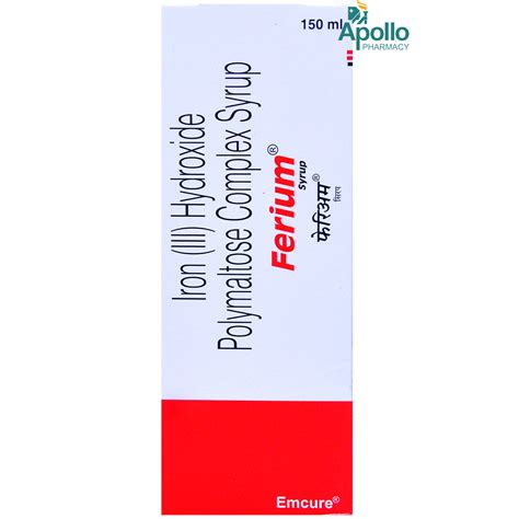 Ferium Syrup 150 ml Price, Uses, Side Effects, Composition - Apollo ...