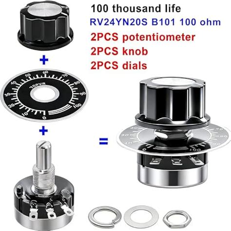 Taiss/2pcs RV24YN20S Potentiometer 100 ohm Single India | Ubuy