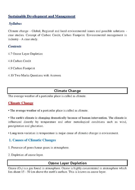 Unit I - C12A - UNIT I Chapter - 1 Environment and Biodiversity ...
