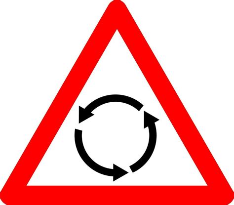 Image result for Red Triangle Roundabout Sign