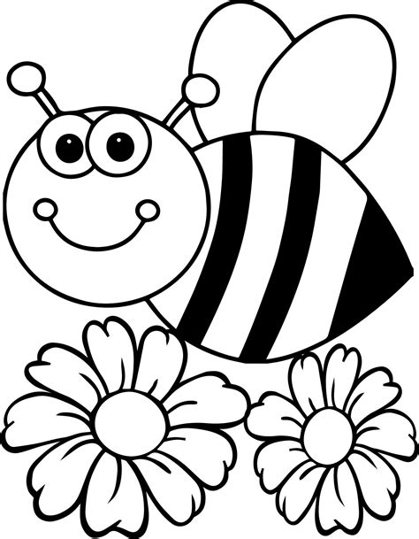 Printable Coloring Pages Of Bees - Holiday Printable Activities