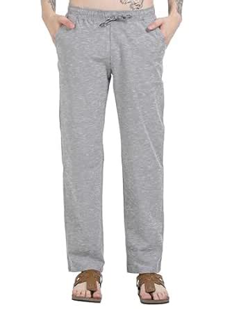 Mens Cotton Lycra Track Pants | Straight Fit Casual Lounge Pants ...