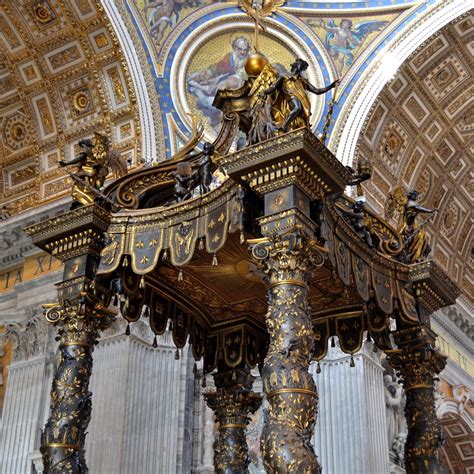 St. Peter's Baldachin, 1623-34, Rome, by Bernini - the pillars and ...