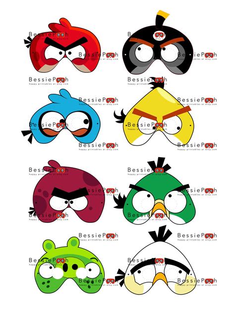 Angry bird masks | Printable halloween masks, Bird masks, Angry birds