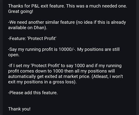 P&L Exit, Add Profit protection with trailing - Feature Requests ...
