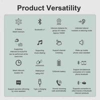 Ejeas Vnetphone Q8 Mesh Intercom – Bluetooth Motorcycle Communication ...