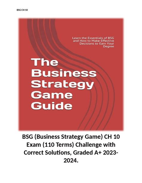 BSG (Business Strategy Game) CH 10 Exam (110 Terms) | Exams Nursing ...