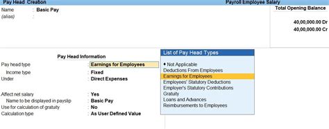Example Payroll Tally Prime in Tamil