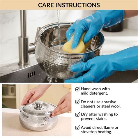 Hammered Stainless Steel Double Walled Casserole 2000ml Online ...