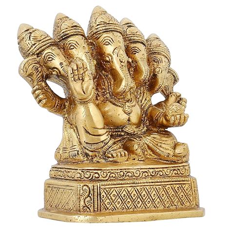 Buy Panch-Mukhi Ganesha Ganesh Murti Idol Statue-4.5 Inches|Home Décor ...