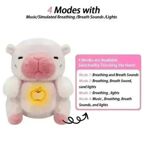 Musical Capybara Breathing Bear Soothing Sleep Aid Plush Toy