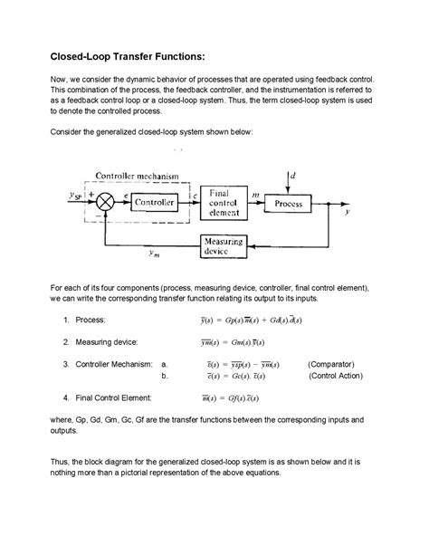 Image result for Closed Loop Transfer Function Example
