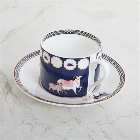 Buy Charlie Cow and Calf Blue Bone China Cup and Saucer - 250ml from ...