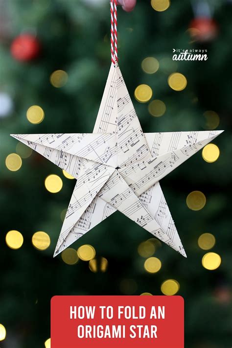 Fold an Origami Star {in 5 simple steps} | Paper christmas decorations ...