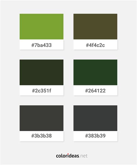 Olive Drab – Dark Olive Green – Black – Dark Green Color combinations ...