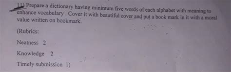 Prepare a dictionary having minimum five words of each alphabet with ...