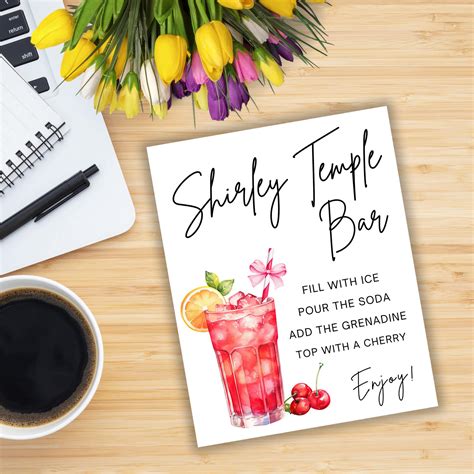 Editable Shirley Temple Bar Sign, Shirley Bar Drink Decor Bar Sign ...