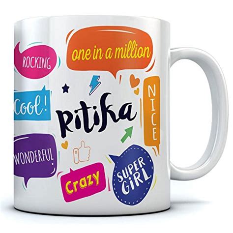 Buy Ritika Printed Ceramic Coffee Mug. 350 ml. Best Gift for Birthday ...