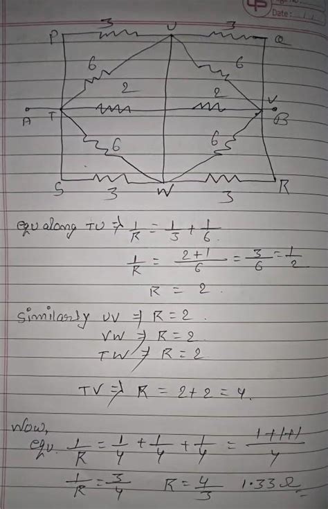 Find the equivalent resistance between points A and B - Brainly.in