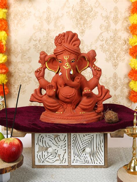 Silver Ganesha Idol - Ganesh Idol Car Dashboard | Tied Ribbons