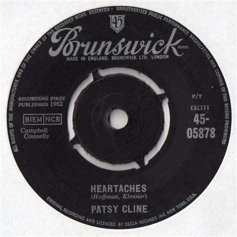 Image result for Patsy Cline Heartaches