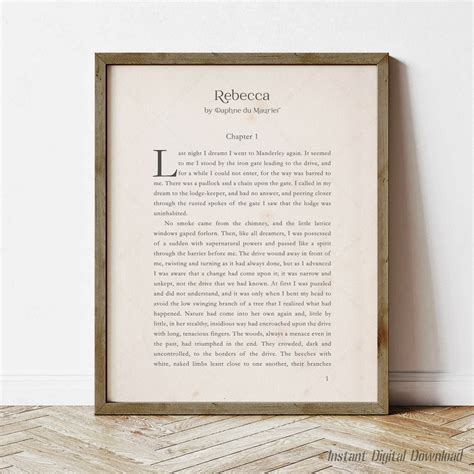 Rebecca Poster, Daphne Du Maurier, Book Lovers Gifts, Digital Download ...